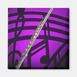 Flute Flutist Musician Square Magnet Magneet