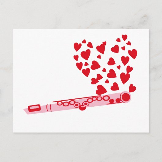 Flute Hearts Briefkaart (Voorkant)