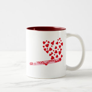 Flute Hearts Tweekleurige Koffiemok