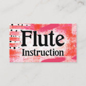 Flute Instruction Lessons Hot Pink Visitekaartjes (Voorkant)