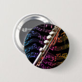 Flute is mijn passie_ ronde button 5,7 cm (Voorkant /achterkant)