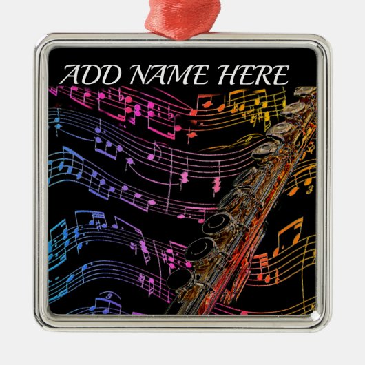 Flute is mijn Passion_ Metal Ornament (Voorkant)