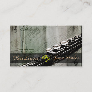 Flute Lessons Instrument Music Instructor Business Visitekaartje