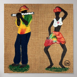 Flute Man en danser Poster