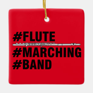 Flute Marching Band Hashtags Keramisch Ornament