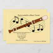 Flute Music Considérant Invitation (Devant / Derrière)