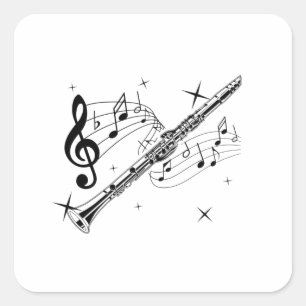 Flute Music   Flutist Musical Instrument Gift Vierkante Sticker