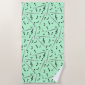 Flute Music Note Serviette de plage Motif (Devant)