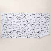 Flute Music Note Serviette de plage Motif (Devant)