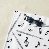 Flute Music Note Serviette de plage Motif (En situation)