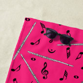Flute Music Note Serviette de plage Motif (En situation)