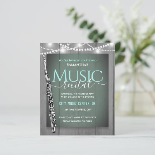 Flute Music Overweging Formele Uitnodiging (Staand voorkant)