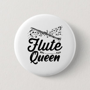 Flute Musical Instrument Flutist Gift Idee Ronde Button 5,7 Cm