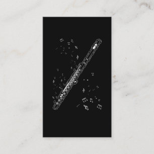 Flute Muzieknoten Instrument Musician Flutist Visitekaartje