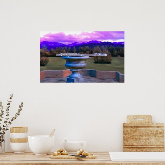 Flute on Marble Vase 2c Poster (Keuken)