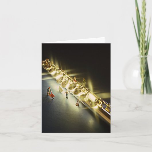 Flute or Flutist Greeting card or Note Card Feestdagen Kaart (Voorkant)