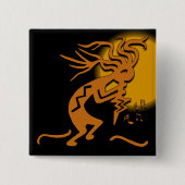 Flute Palling Kokopelli Merrymaker Musician Vierkante Button 5,1 Cm (Voorkant)