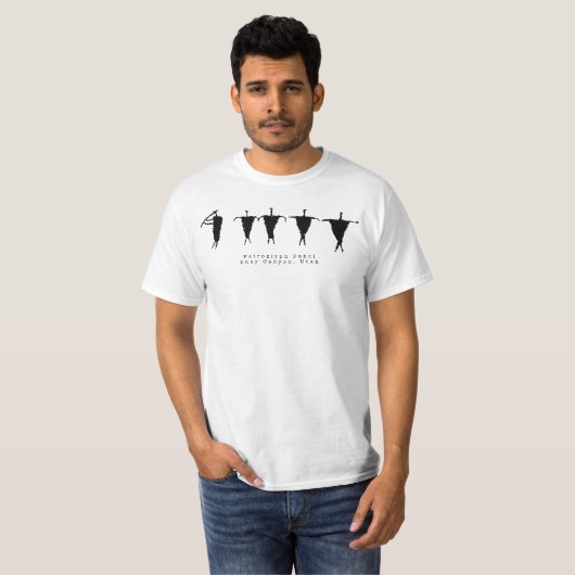 Flute Player & Caravan Petroglyph-flatpanel T-Shir T-shirt (Voorkant volledig)