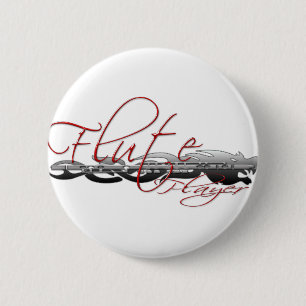 Flute Player Dragon Ronde Button 5,7 Cm