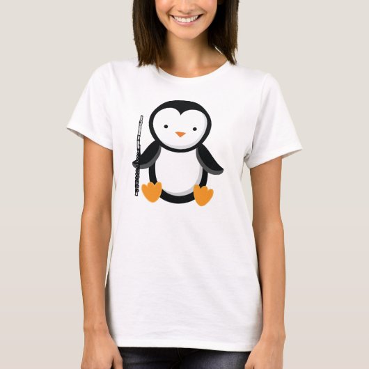 Flute Player Penguin Music Gift T-shirt (Voorkant)