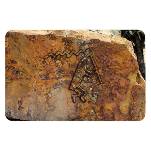 Flute Player Petroglyph Magneet (Horizontaal)