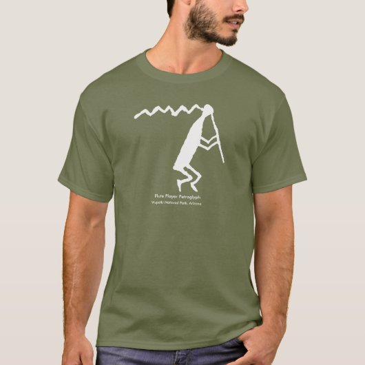 Flute Player Petroglyph T-shirt (Voorkant)