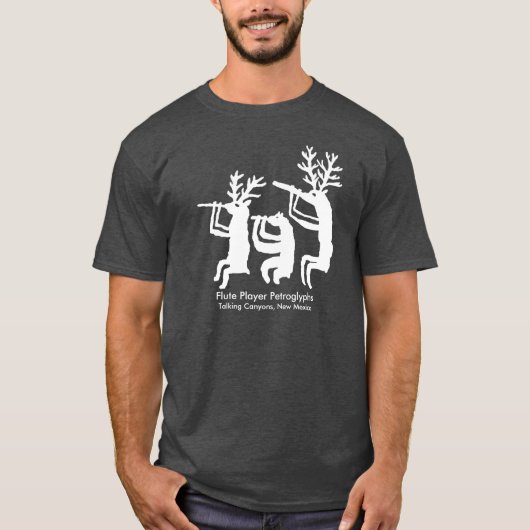 Flute Player Petroglyph T-Shirt (Voorkant)
