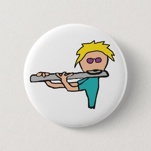 Flute Player Ronde Button 5,7 Cm (Voorkant)