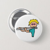 Flute Player Ronde Button 5,7 Cm (Voorkant /achterkant)