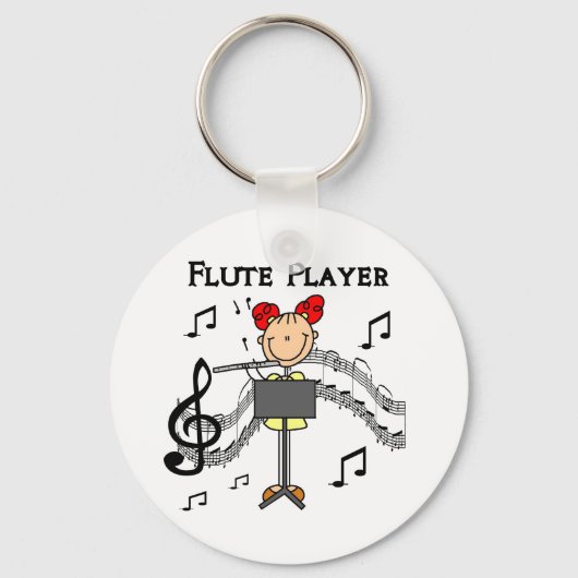 Flute Player T-shirts en cadeaus Sleutelhanger (Voorkant)