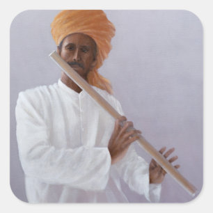 Flute Player Vierkante Sticker
