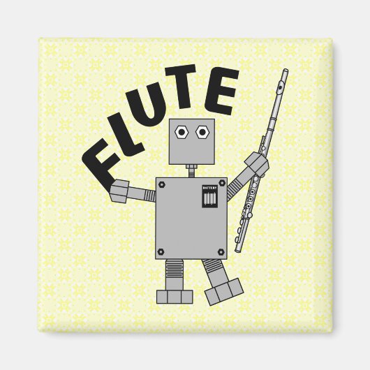 Flute Robot Text Magneet (Voorkant)