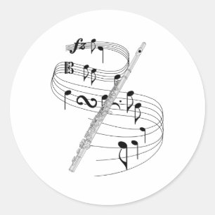 Flute Ronde Sticker
