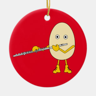 Flute Spelling Egghead Keramisch Ornament