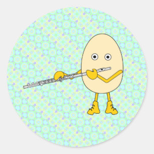 Flute Spelling Egghead Ronde Sticker