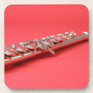 Flute student roze houdwind muziek bier onderzetter