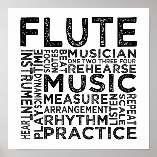 Flute Typography Poster (Voorkant)