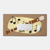 Flute Woodwind Design Desk Mat (Clavier et souris)