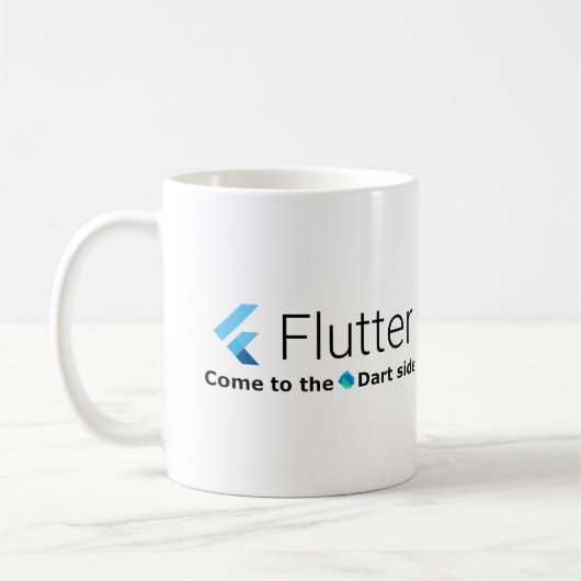 Fluter: Kom naar de Dart Side White Mok (Links)