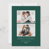 Flûtes à neige verte et blanche Carte photo de vac (Dos)