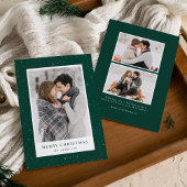 Flûtes à neige verte et blanche Carte photo de vac