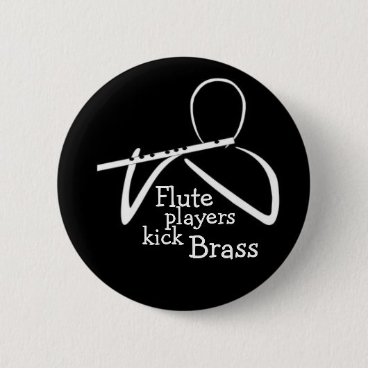 Flutes Kick Brass. Ronde Button 5,7 Cm (Voorkant)