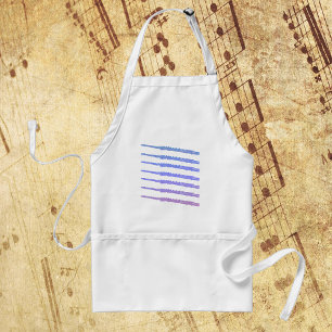 Flutes Musical Roze Blauw Paarse Standaard Schort