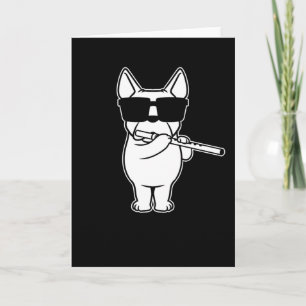 Flutist Flute Player Dog met Flute Kaart