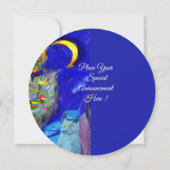 FLUTIST IN BLUE Champagne Birthday Party Invite Kaart (Achterkant)