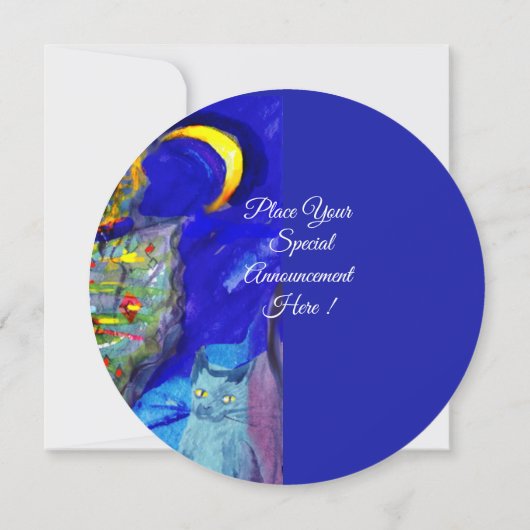 FLUTIST IN BLUE Champagne Birthday Party Invite Kaart (Achterkant)