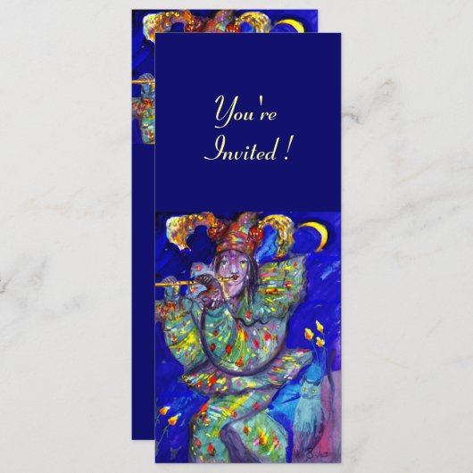 FLUTIST IN BLUE Party-programma Kaart (Voorkant / Achterkant)