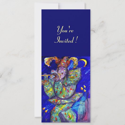 FLUTIST IN BLUE Party-programma Kaart (Voorkant)