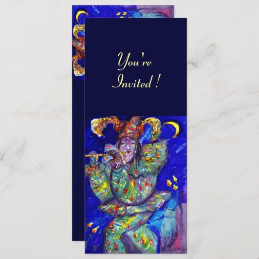 FLUTIST IN BLUE Party-programma Kaart (Voorkant / Achterkant)