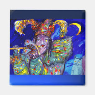FLUTIST IN BLUE / Venetiaanse carnavalnacht Magneet